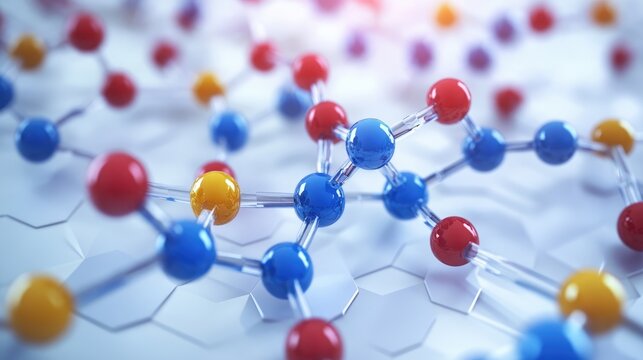 3D rendering of a dexmethylphenidate molecule featuring a flat molecular structure with color coded atoms and a chemical formula