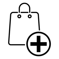 Shopping bag line icon, supermarket paper plastic package sign, eco shop vector illustration