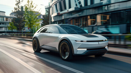Fototapeta premium a modern electric car on road