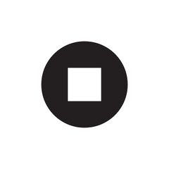 pause button icon vector symbol in black outline.