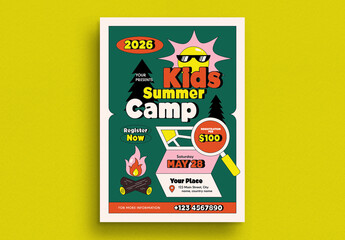 Green Kids Summer Camp Event Flyer