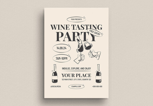 Retro Wine Tasting Event Flyer