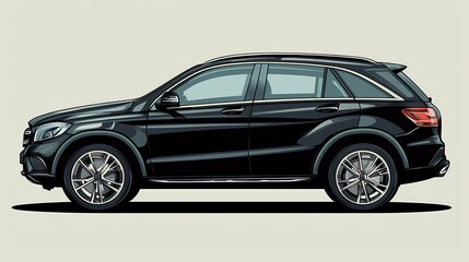 Obraz premium Sleek black SUV in a modern design with stylish features.