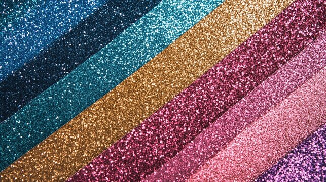 A flat lay of glittered cardstock paper, with sparkling, rough texture under light reflection, perfect for festive designs.