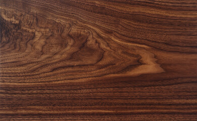 Texture of black walnut board with oil finish