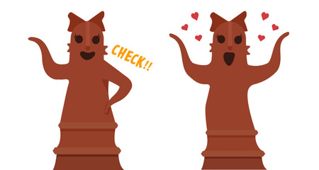 はにわの女の子のモチーフ（チェック、喜び）