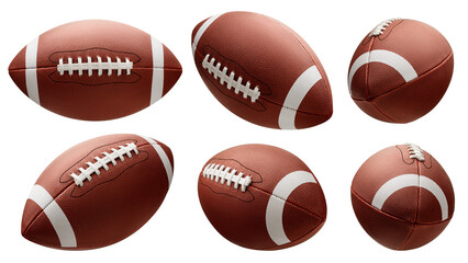 American football ball, Rugby Ball isolated on white background, full depth of field