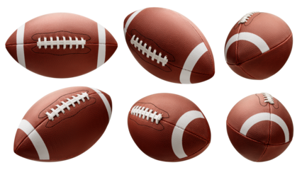 American football ball, Rugby Ball isolated on white background, full depth of field