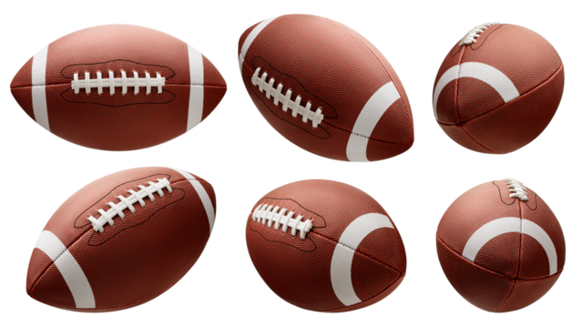 American football ball, Rugby Ball isolated on white background, full depth of field