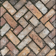 Obraz premium floor texture, stone pavement, pattern road