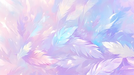 Dreamy Colorful Rainbow Pastel Feathers Background Wallpaper