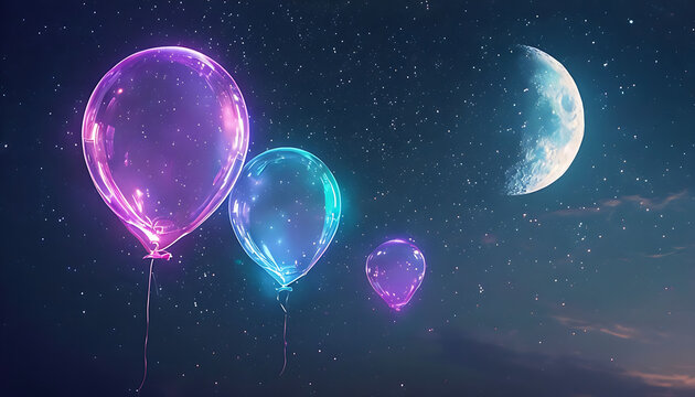 Bloons in the night sky 