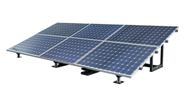 A modern solar panel focused on transparent background