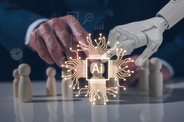 AI technology in business task improve human work concept, Customer Relationship Management,...