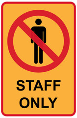 Only staff icon, danger zone symbol, safety entry person sign vector illustration