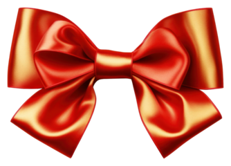 PNG Bow ribbon gold red.