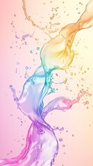 Fototapeta premium Abstract splash of pastel colors with soft gradients, forming a light, whimsical background with a clear bottom section for text