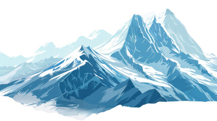 Fototapeta premium Snow mountains on transparent background