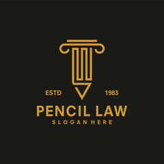 pencil law logo symbol vector illustration design