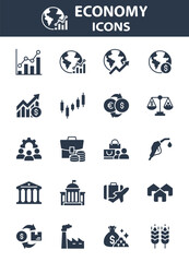 Fototapeta premium set of economy icons, investment, business, financial