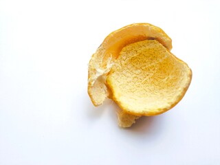 Orange peel with white background