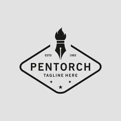 pen torch on white background vector illustration