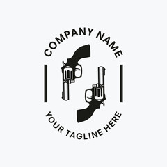 vintage logo Guns vector template illustration