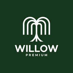 willow tree logo vector template illustration design