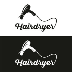 Hairdryer logo vector template illustration design