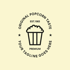 vintage logo popcorn vector template illustration