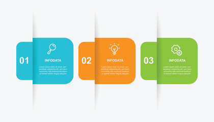 3 slide paper infographic template vector with icons suitable for presentation, business information and other graphic design 