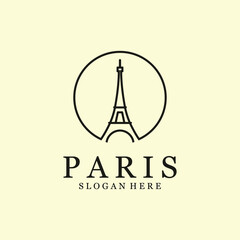 Eiffel Tower Black Silhouette Vector Illustration