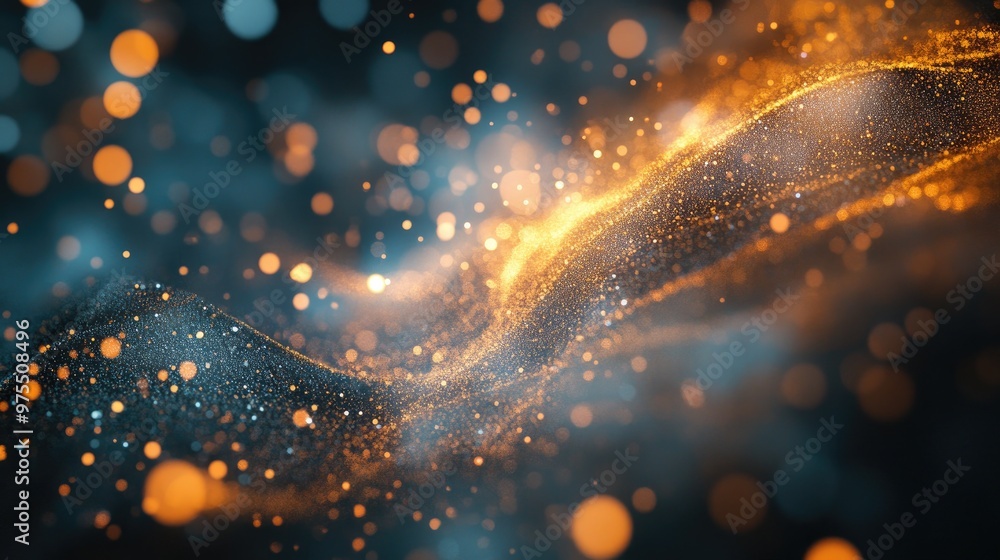 Poster sparkling graphic particles create a mesmerizing fantasy transition effect