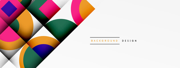 Geometric design abstract background - circles squares