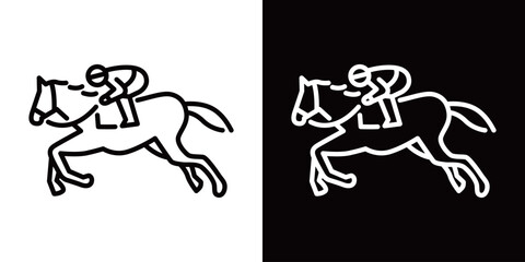 競馬のシンプルなラインアイコン