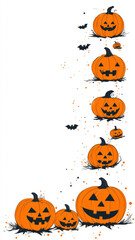 White Background with Jack-o'-Lanterns Template