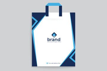 Modern shopping bag design black and blue color