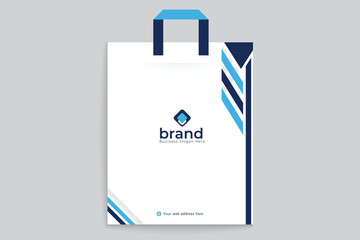 Modern shopping bag design black and blue color