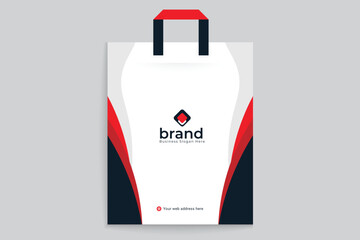 Red color shopping bag design