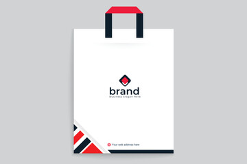 Red color shopping bag design