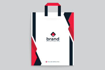Red color shopping bag design