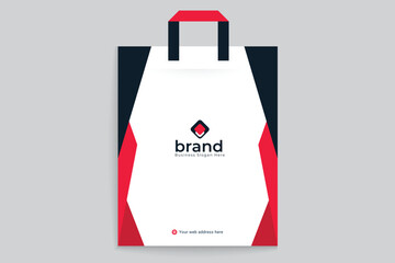 Red color shopping bag design