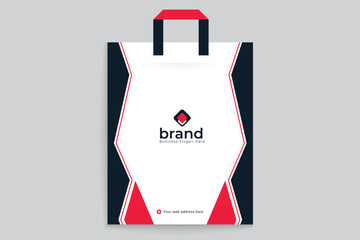 Red color shopping bag design