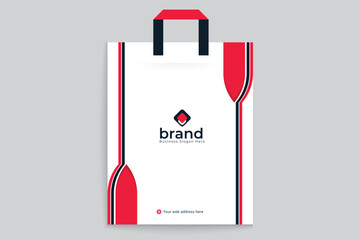 Red color shopping bag design