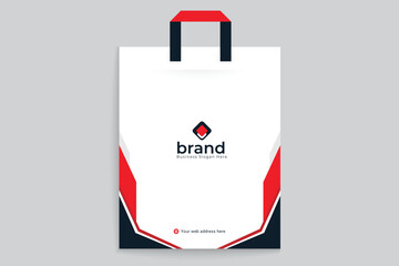 Red color shopping bag design