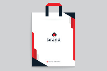 Red color shopping bag design