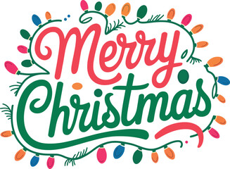 Lettering merry Christmas