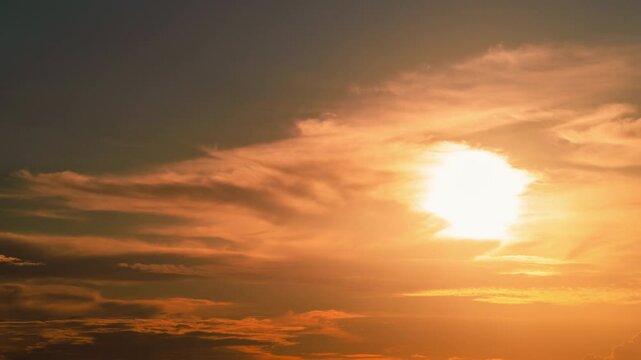 Sunset time lapse. Sun with Clouds sunset Timelaps.4k