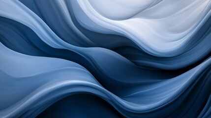 Obraz premium Abstract blue and white flowing wave patterns