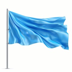 Flag icon, flagpole symbol, waving banner sign, wavy flag isolated on white with copy space for text